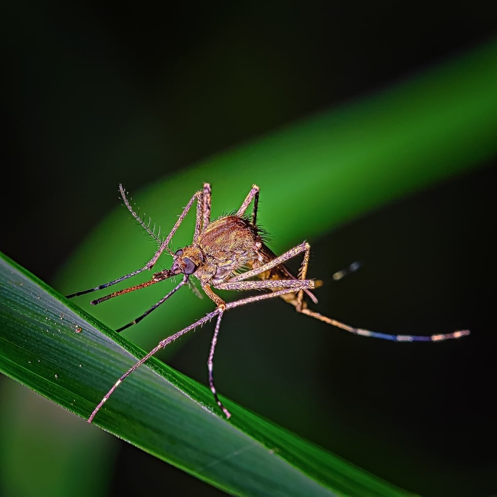 mosquito sitting on a leaf